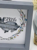 Rustic Farmhouse Shabby Chic Easter Box Sign Spring Bunny Egg Garland Framed - BJS Country Charm
