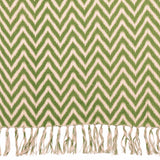 Country Primitive Green Chevron Woven Throw - BJS Country Charm