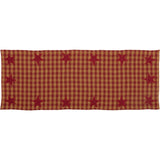 Country Primitive Burgundy Star Applique Runner 36" - BJS Country Charm