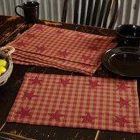 Country Primitive Burgundy Star Placemat - BJS Country Charm