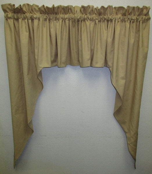 Handmade Country Primitive Tea Stained Muslin Swag Curtains - BJS Country Charm
