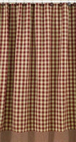 Primitive Burgundy York Shower Curtain - BJS Country Charm