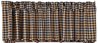 Country Primitive Black Check Scalloped Valance - BJS Country Charm