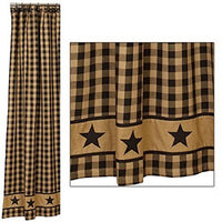 Primitive Black Country Star Shower Curtain - BJS Country Charm