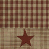 Primitive Burgundy Homespun Star Shower Curtain - BJS Country Charm