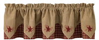 Country Primitive Burgundy Star Pointed Valance - BJS Country Charm