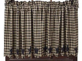 Black Star Scalloped Tier Curtains - BJS Country Charm