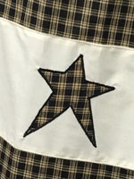 Country Primitive Heart & Stars Black Plaid Shower Curtain - BJS Country Charm