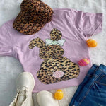 Leopard Bunny Easter Tee / Lilac - BJS Country Charm