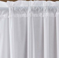 Country Farmhouse White Sheer Ruffled Curtain Panels - BJS Country Charm