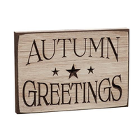 Country Primitive Autumn Greetings Sign
