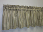 Rustic Country Primitive Farmhouse Black Ticking Valance - BJS Country Charm