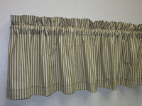 Rustic Country Primitive Farmhouse Black Ticking Valance - BJS Country Charm