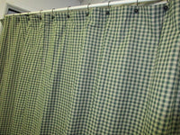 Handmade Primitive Green Plaid Homespun Shower Curtain - BJS Country Charm