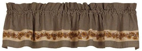 Primitive Sunflowers and Berries Valance - BJS Country Charm