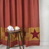 Country Primitive Ninepatch Star Shower Curtain - BJS Country Charm