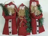 Primitive Santa Christmas Ornaments