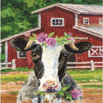 Country Farmhouse Happy Cow Garden Flag