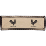 Country Primitive Sawyer Mill Rooster Jute Stair Tread Table Runner 27" - BJS Country Charm
