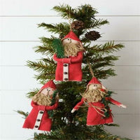 Set of 3 Santa Christmas Ornaments