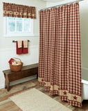 Cranberry Country Star Shower Curtain - BJS Country Charm