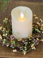 Cream Moving Flame Timer Pillar Candle 2x3"